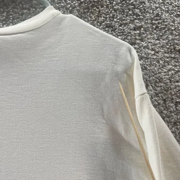 Vintage Eddie Bauer Sweater Mens Medium White Crew Neck Pullover Sweatshirt 90s - Picture 11 of 15